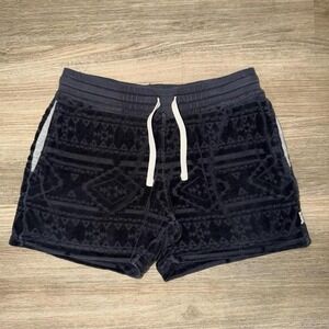 Chubbies Velour Lounge Shorts Mens S‎ Black Aztec 5.5 Inch Festival